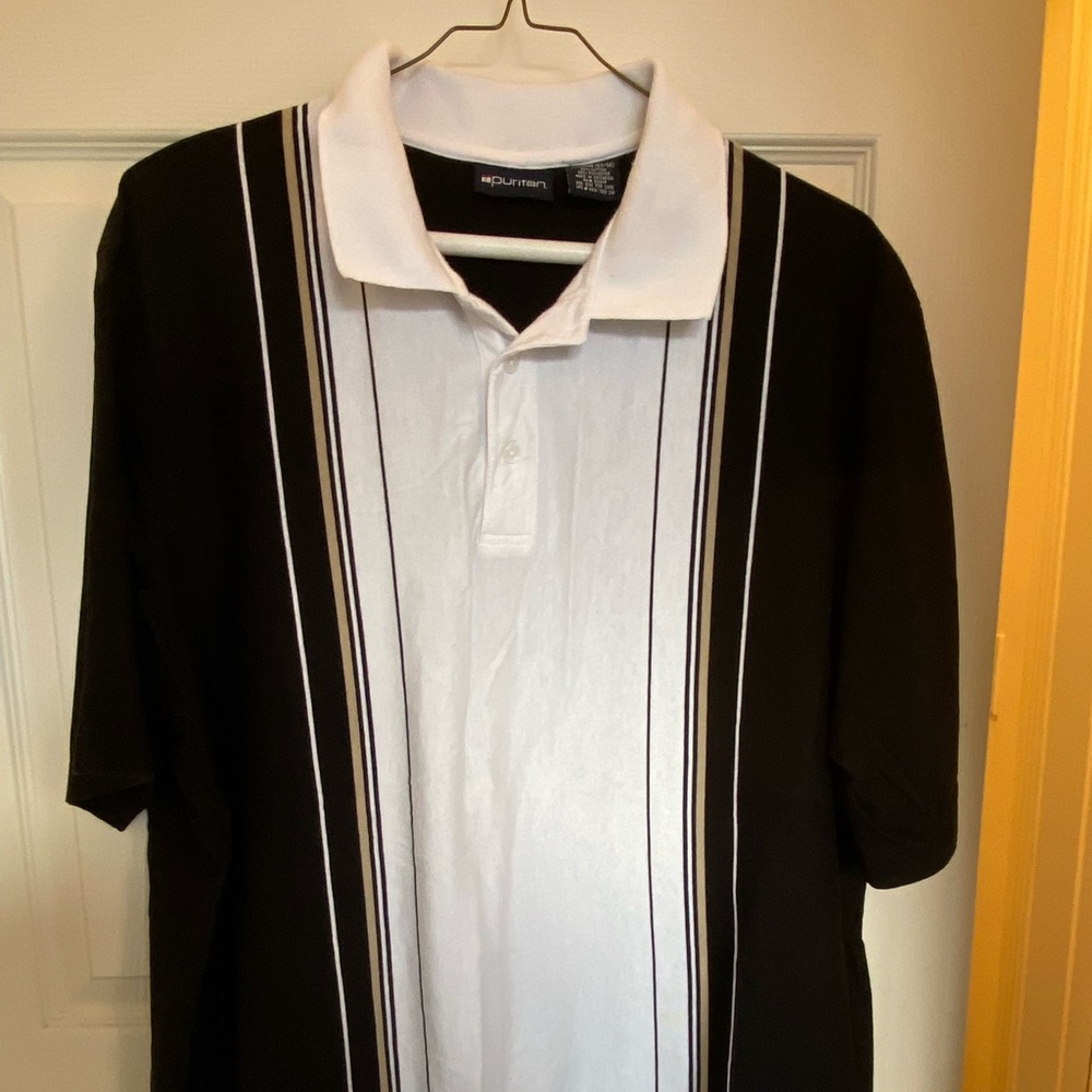 Puritan black/white polo short sleeve 3xl